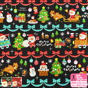 【マラソン中はポイント3倍】サンタさんからのプレゼント クリスマスプリント(シーチング)クリスマス クリスマスツリー サンタクロース リボン柄 プレゼント コス...