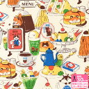 【デリシャスアニマル】喫茶店(オックス)アニマル アニマル柄 どうぶつ どうぶつ柄 うさぎ リス シマエナガ ハムスター オカメインコ 犬 イヌ 猫 ネコ 猫柄 クリームソーダ オックス生地 プリント生地 【生地・布】YGA-86040-2 数量3(30cm)から10cm単位