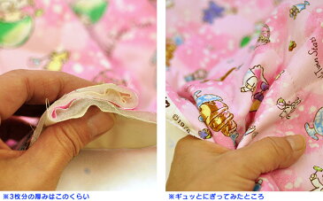 【キルト】リトルツインスターズ/スイーツいっぱい(19TS-007R)ピンク キキララ パフェ 星型 クッキー 布地綿100%・中綿入り・105cm巾【生地・布】YUWA