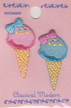 【イーグルス感謝祭はポイント3倍】【クラシカルモダンシュシュ】ミニワッペン アイスクリームアイロン..