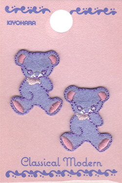 【イーグルス感謝祭はポイント3倍】【クラシカルモダンシュシュ】ミニワッペン くまアイロン接着ワッペ..