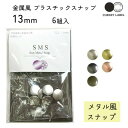 【ワンダフルデーはポイント10倍】メタル風プラスチックスナップ 13mm 6組セット (金属調ヘッド6個 / バネ6個 / ゲンコ6個 / 裏用ヘッド6個) 専...
