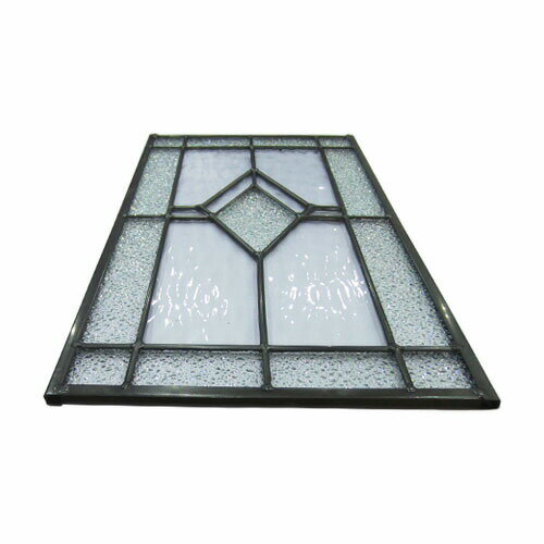 アンティーク　ステンドグラス（ダイヤ）窓格子　ウォールデコ　フィクス窓　室内窓