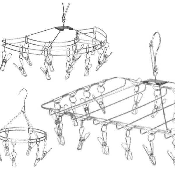 ●オシャレな高級ステンレス　ワイヤーピンチハンガー　洗濯ばさみ付き物干し（20ピンチ）