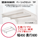 壁面収納 木棚パイプ付ベーシックセット TP W450×D600 壁収納 ダボレール シェルフ 壁付け 壁掛け 棚柱 棚受け DIY シューズボックス 什器 パ...