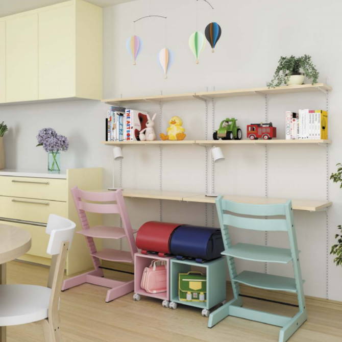 【安心サポート付】壁面キッズスペースラックセット システム収納棚 タボレール【みごと棚】