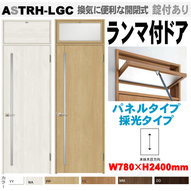 ランマ付ドア（パネルタイプ・採光タイプ）ガラス組込 ASTRH-LGC ラシッサ(クリエ）機能付ドア LIXIL リクシル 建具 tostem lixil 扉 日曜大工 diy 室内扉 リフォーム 交換 室内用ドア door