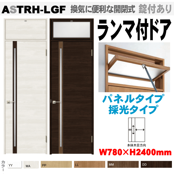 ランマ付ドア（パネルタイプ・採光タイプ）ガラス組込 ASTRH-LGF ラシッサ(クリエ）機能付ドア LIXIL リクシル 建具 tostem lixil 扉 日曜大工 diy 室内扉 リフォーム 交換 室内用ドア door