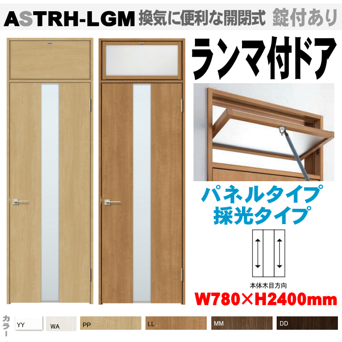 ランマ付ドア（パネルタイプ・採光タイプ）ガラス組込 ASTRH-LGM ラシッサ(クリエ）機能付ドア LIXIL リクシル 建具 tostem lixil 扉 日曜大工 diy 室内扉 リフォーム 交換 室内用ドア door