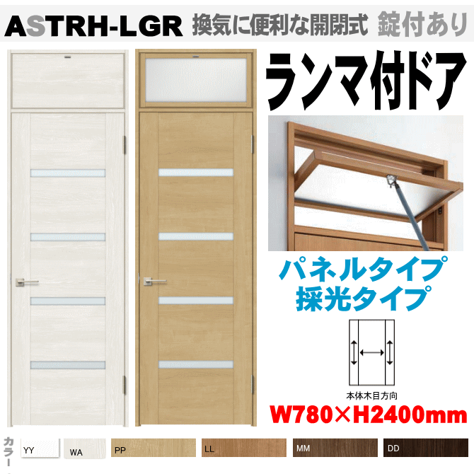 ランマ付ドア（パネルタイプ・採光タイプ）ガラス組込 ASTRH-LGR ラシッサ(クリエ）機能付ドア LIXIL リクシル 建具 tostem lixil 扉 日曜大工 diy 室内扉 リフォーム 交換 室内用ドア door