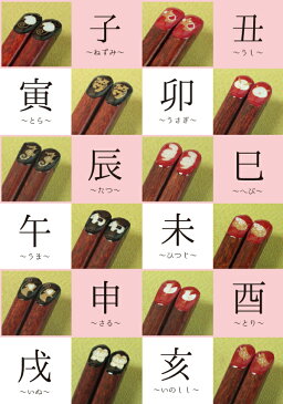 名入れ 干支箸【子供用】(シングル/1膳)お箸 プレゼント ギフト お食い初め 誕生日 贈り物 お祝い 記念品 内祝い