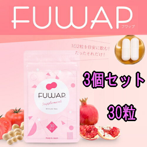 バストケア ボディケア サプリメント FUWAP フワップ 30粒 3個セット 女子力 美容 バスト サプリ プラセンタ 大豆イソフラボン 発酵トマト ワイルドヤム チェストベリー ザクロ 日本 健康食品 【ゆうパケット送料無料】 2