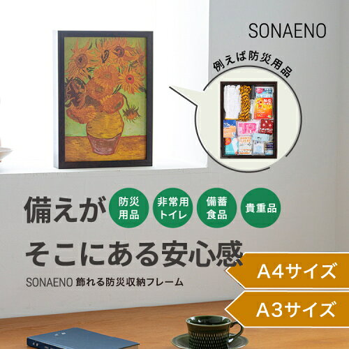 SONAENO 飾れる防災収納フレーム A3/A4 防災のプロ監修 アートフレーム 防災グッズ 非常用トイレ 100個収納 備蓄 壁掛け 額縁 隠す収納 防災用品 地震対策 インテリア おしゃれ ドリーム おすすめ 人気 【基本宅配便送料無料】 nakashop-10018628 癒しの村 サンプル画像2