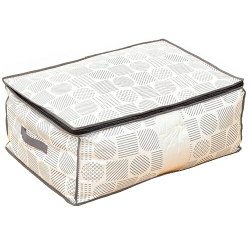 リニューアル 羽毛布団収納袋 北欧柄 A-02 1枚入り グレー 北欧デザイン 押し入れ収納 クローゼット収納 収納ケース 袋 不織布 透明窓 持ち手付き ファスナー 押入れ収納 アイメディア おすすめ 人気