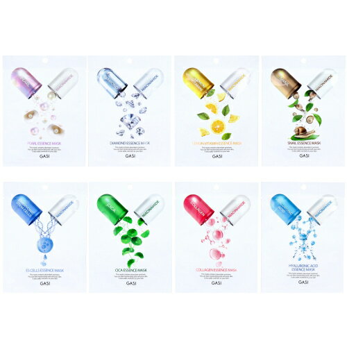 【16個までゆうパケット送料240円】 フェイスマスク パック マスク GASI プレミアムエッセンスマスク 1枚25ml 全8種類 ガシ シオントレード 美容...
