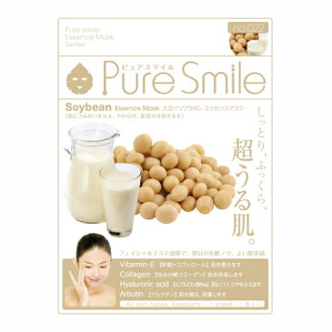 ※12個までゆうパケット送料200円※ 『エッセンス マスク 化粧水 タイプ 大豆イソフラボン ( Soybean ) 【1枚入】 ( Essence Mask Series for lotion type ) 【Pure Smile (ピュア スマイル)】』