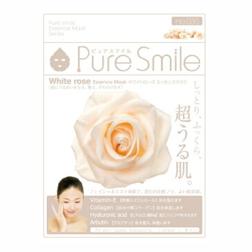 ※12個までゆうパケット送料200円※ 『エッセンス マスク 化粧水 タイプ　ホワイトローズ （ White Rose ）　【1枚入】 ( Essence Mask Series for lotion type ) 【Pure Smile (ピュア スマイル)】』