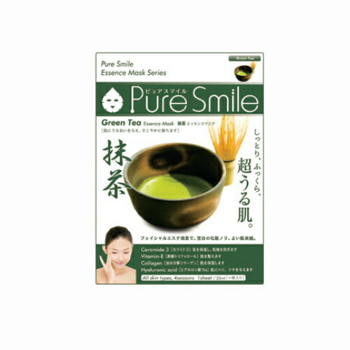 ※12個までゆうパケット送料200円※ 『エッセンス マスク 化粧水 タイプ　抹茶 （ Green Tea ）　【1枚入】 ( Essence Mask Series for lotion type ) 【Pure Smile (ピュア スマイル)】』