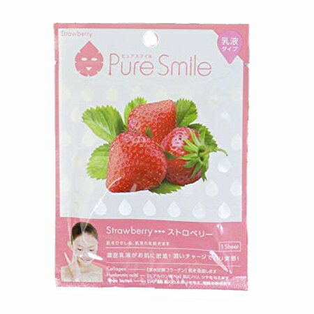 ※12個までゆうパケット送料200円※ 『エッセンス マスク 乳液 タイプ　ストロベリー （ Strawberry ）　【1枚入】 ( Essence Mask Series for milky lotion ) 【Pure Smile (ピュア スマイル)】』