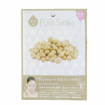 ※12個までゆうパケット送料200円※ 『エッセンス マスク 乳液 タイプ 大豆イソフラボン ( Soybean ) 【1枚入】 ( Essence Mask Series for milky lotion ) 【Pure Smile (ピュア スマイル)】』