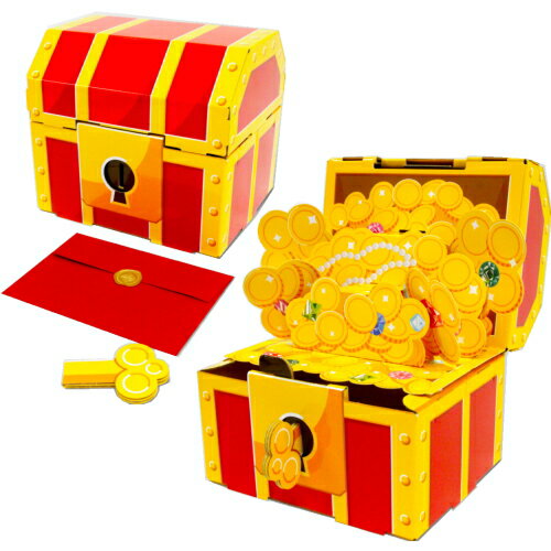 ギフトボックス ギフトカード giftool ギフトゥール [宝箱] 金銀財宝 Sサイズ 紙箱 ギフトセット ラッピング用品 プレゼント クリスマス 誕生日 箱 ラッピングボックス 化粧箱 小物入れ 贈り物 【ゆうパケット送料無料】のサムネイル