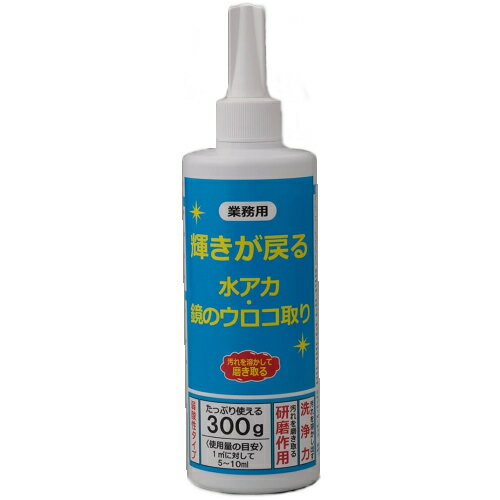 大掃除 掃除 水アカ 輝きが戻る 水アカ・鏡のウロコ取り 業務用 三喜工業 洗面所 洗面台 鏡 風呂 300g くすみ 溶かす 研磨 クレンザー 蛇口 水道 シンク 軽度のサビ クリーナー ステンレス お手入れ 日本製 【基本宅配便送料無料】