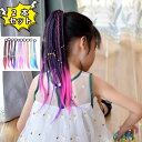 三つ編み 2個セット ヘアエクステ ウィッグ エクステンション 可愛い カラフル グラデーション 三つ編み 編み込み ウィッグ エクステ 子供 大人 女性 ポニ...