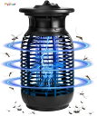 電撃殺虫器 捕虫器 蚊取り器 IPX4防水 2M電源コード 15W ハイパワー UV光源吸引式 薬剤使用なし 静か 省エネ 電気ショック 誘蛾灯 虫対策 電撃蚊取り器 赤ちゃんやペットにも安心 臭いや煙なし