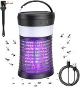 電撃蚊取り器 電撃殺虫器 捕虫器 殺虫灯&照明両用 IPX6防水 ソーラー充電式&USB充電式 コバエ取り機 電気蚊取り器 蚊取り 静音 軽量携帯 電気ショック 殺虫灯 コバエ撃退 虫対策 電撃殺虫灯【海外通販】(3)