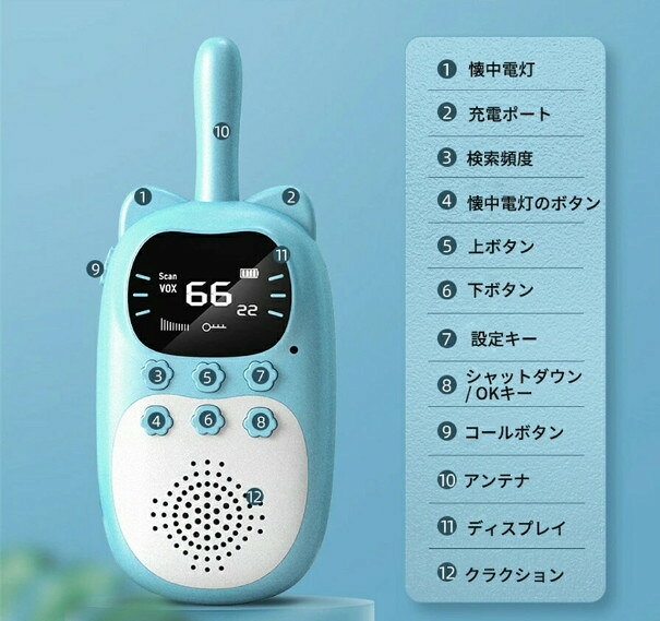 【USB充電式】子供 おもちゃ トランシーバー おもちゃ 2台セット 子供 小型 おもちゃ 知育玩具 usb充電式 最大3km通話 同時通話 子ども誕生日プレゼント お歳暮クリスマスプレゼント 小学生男の子女の子3歳4歳5歳 ギフト贈り物