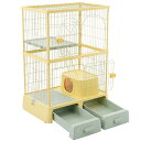 猫 掃除しやすいトレーケージ キャットケージ 2段 多頭飼い 引き出しトレー 組み立て簡単 猫ドア キャットハウス ペット ゲージ 猫 ゲージ 大型 キャスター...