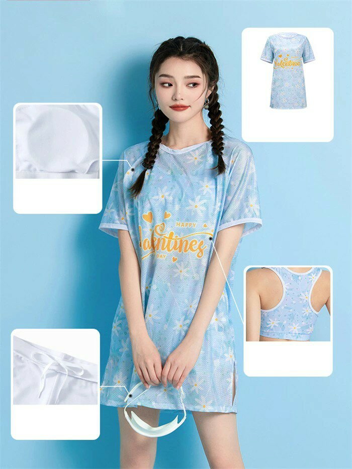 水着 タンキニ レディース 体型カバー 中学生 高校生 3点セット 半袖シャツ ラッシュガード ママ水着 セパレート ショートパンツ 10代 20代 韓国 小胸 二の腕カバー 露出控えめ 女の子 20代 30代 海 プール リゾート カバーアップ 胸パッド付き