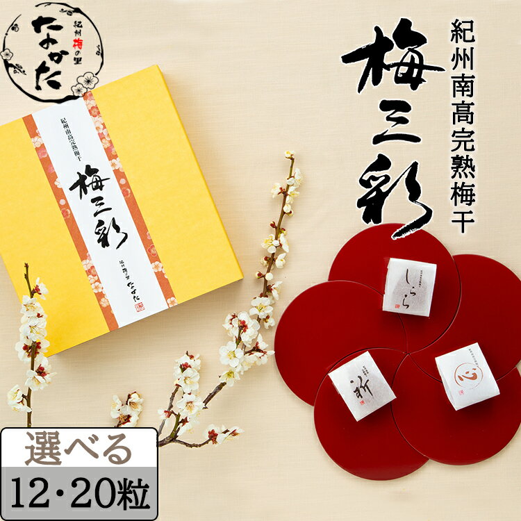 中田食品 紀州南高完熟梅干 梅三彩うめさんさい 12粒 / 20粒 梅干し 減塩 贈答 ギフト 包装あり