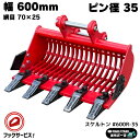 スケルトンバケット ピン径35mm 幅600mm 網目70×25mm コマツ KOMATSU PC30-6 PC30UU-3 PC28UU-2 PC30MR-1 他メーカー機種も適合/ ふるい バケット 網バケット 選別 重機 アタッチメント ユンボ バックホー #600R-35 NAKATAKI(4)