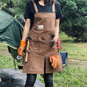 ワークエプロン おしゃれ 作業エプロン BBQ エプロン 北欧 カフェエプロン 男女兼用 庭作業 カフェ キャンパス コットン 収納ポケット付き フリーサイズ ...