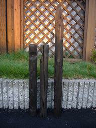 丸太柵B連結用【防腐防蟻処理済】（色：チョコレート）【柵/丸太/木製/防腐処理/進入防止/園芸/ガーデニング/資材】