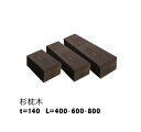白アリ対策済☆杉枕木【3本セット】厚約140mm長さ約400・600・800mm【防腐防蟻処理済】チョコレート色【枕木/セット/アプローチ/花壇/土留め/縁石/...