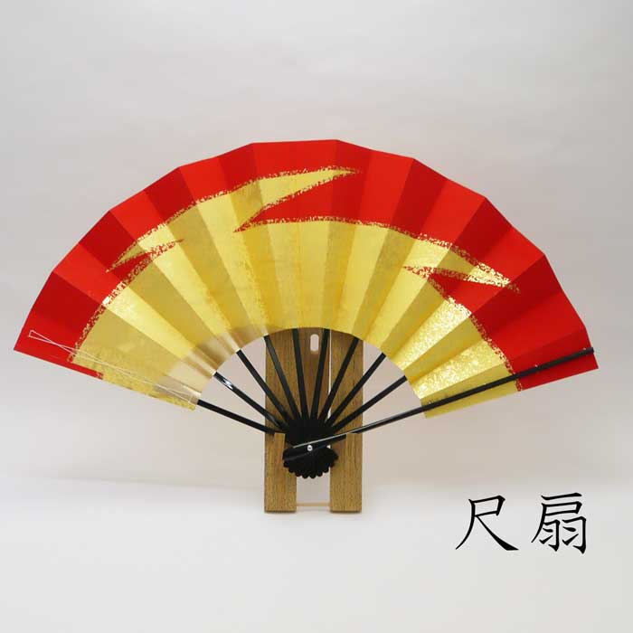〔現品限り〕尺扇 舞扇　赤《金霞》箱入り　※商品動画あり