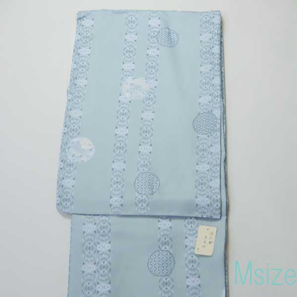 【ネット限定価格】 Mサイズ洗える婦人着物　小紋《ブルーグレー》身丈160cm 裄66cm