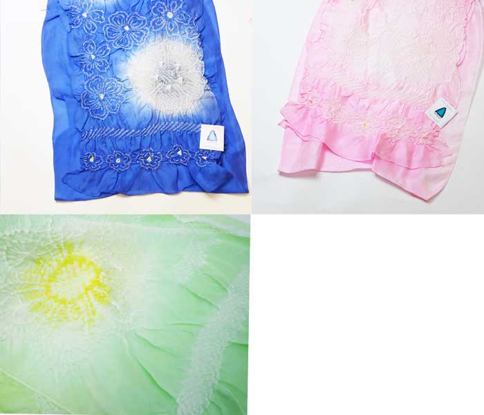 【マラソン限定！P2倍】 正絹兵児帯　≪青/ピンク/薄緑≫310cm1121