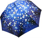 銀河系の星空をイメージ「スキャッターライト」　傘　星空傘　星座傘　レディース　グラスファイバー骨使用　便利なワンタッチ58cmジャンプ傘　長傘　雨傘　婦人傘