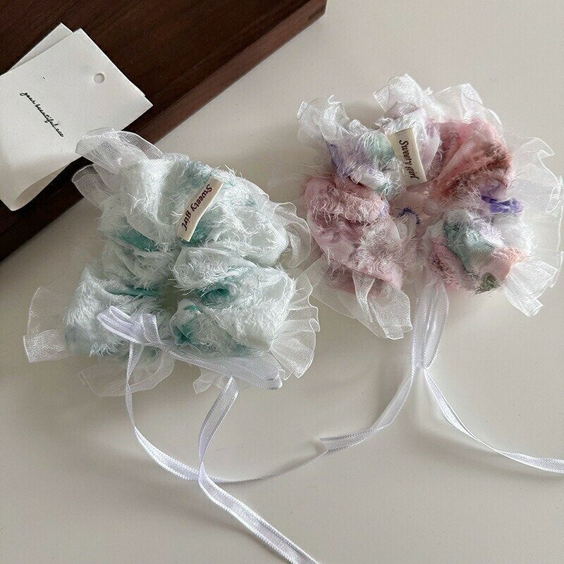 【2個500円引き 3個1100円引き】チュールシュシュ ヘアアクセサリー レディース デザイン 韓国風 髪飾り