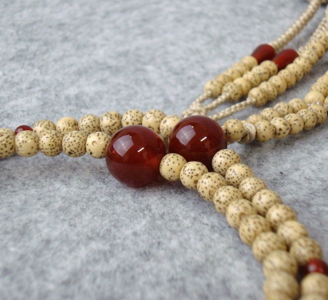 日蓮宗本式数珠星月菩提樹瑪瑙仕立尺...