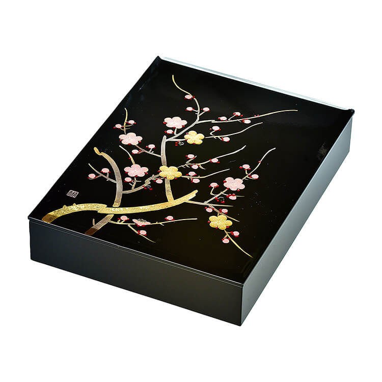 黒 11.0 A4文庫 香梅 内別珍貼 桐トレイ付(手描) 木質繊維(MDF)製 カシュー塗装 誕生日 お祝い返し お悔み返し プレゼント ギフト【21-11-...