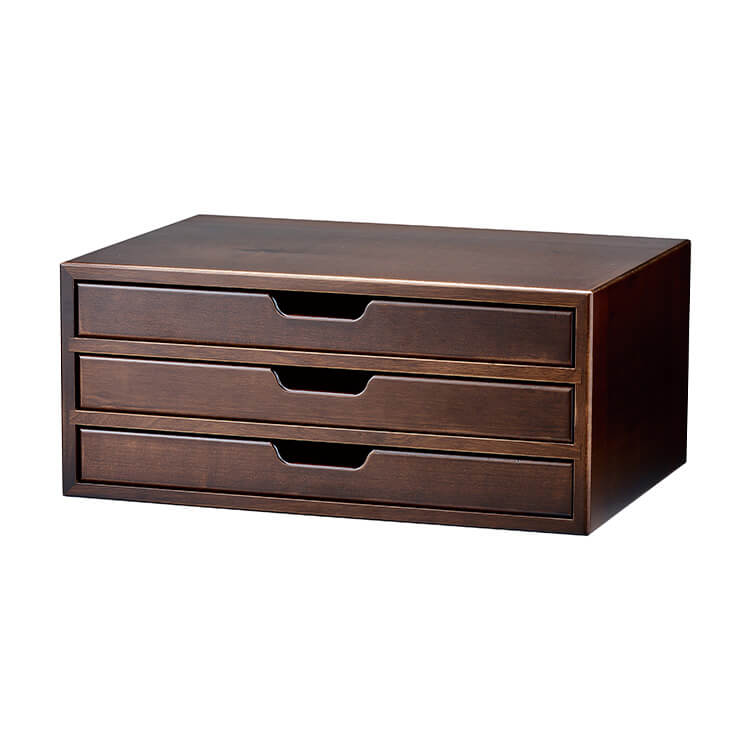 プレジデント A4版 三段 書類入 天然木製 ウレタン塗装 誕生日 米寿祝 お祝い 贈答 引き出物 内祝い ギフト【21-5-7】