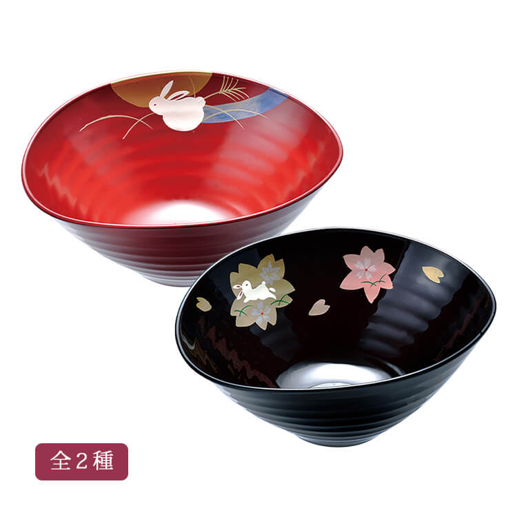 6.0美月鉢全2種木粉と樹脂の成形...