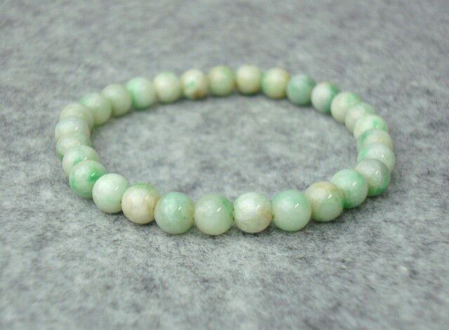 数珠ブレスレット 女性用　男性用 本中国翡翠 共玉 6ミリ玉 桐箱入 送料無料 ブレスレット 本翡翠 数珠..