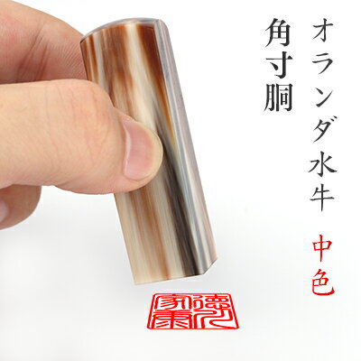 【オランダ水牛中色21.0mm 角寸胴】 印鑑 角寸胴 落款印 個人角印 資格印 先生印 士業印 落款印 実印 ..