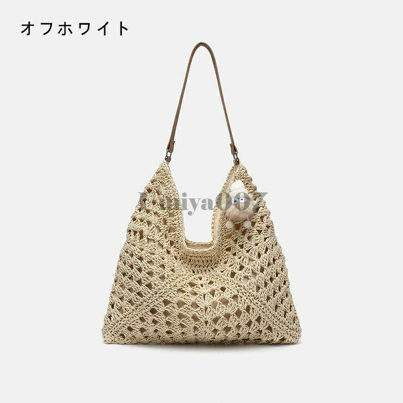 レディース トート大容量 編みバック 草編みバッグ 草編み網バッグ 軽量 旅行用 カジュアル スタイル カバン 可愛い 夏 普段使いから海辺のリゾートまで活躍！ nakayamakatenn-10018237 JUJO 生活雑貨専門店 サンプル画像2