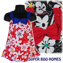 SUPER BOO HOMES 女児水着 ワンピース ブタ×フラワー総柄 子供 キッズ 女児 水着 100-130cm 【送料無料】入園 入学 通園 通学